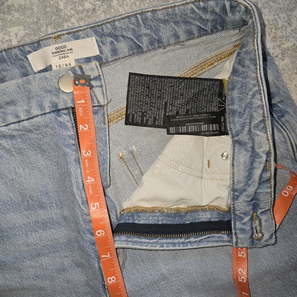 Good American  With Zara Classic Blue Distressed Women's Jeans - Picture 7 of 7